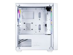 Корпус CL620 GINZZU White, 2*USB2.0 + 1*USB3.0, 4*120мм FRGB (12LW4), стекло, БП снизу, кулер до 160мм, GPU 310мм, белый