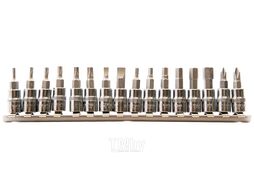 Набор головок со вставкой на рельсе 1/4" , 16 предметов ROSSVIK SST0130