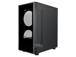Корпус CL402 GINZZU mATX, 1*USB2+1*USB3, закаленное стекло, БП снизу, GPU до 280мм, CPU до 160мм, черный