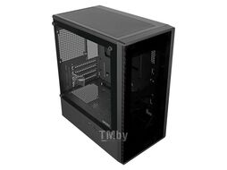 Корпус CL402 GINZZU mATX, 1*USB2+1*USB3, закаленное стекло, БП снизу, GPU до 280мм, CPU до 160мм, черный