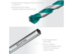 Сверло по керамограниту с твердосплавной пластиной KERAMO 6 х 100 мм Kraftool 29175-100-6