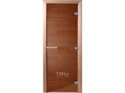 Стеклянная дверь для бани/сауны Doorwood Теплый день 190x70 (бронза, коробка хвоя)