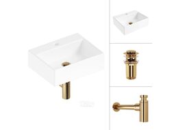 Умывальник Lauter 21344 + клапан 21190G + сифон 21635G (золото)