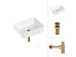 Умывальник Lauter 21675 + клапан 21190G + сифон 21635G (золото)