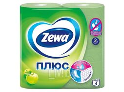 Туалетная бумага 2 cлойная 1х4 рул. (Cо/Ка) Плюс ЯБЛОКО Zewa