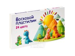 Восковой пластилин 24 цвета для детской лепки GENIO KIDS-ART DMR24