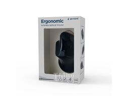 Мышь Wireless MUSW-ERGO-03 Gembird вертикальная 6-клавиш, 800-1600DPI, черная
