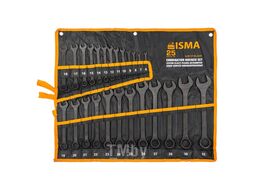 Набор ключей комбинированных 25пр. (6-28, 30, 32мм), на полотне ISMA ISMA-5261P BLACK