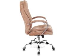 Кресло руководителя Бюрократ T-9950SL Fabric светло-коричневый Velvet 90 крестов. металл хром
