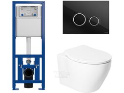 Унитаз подвесной с инсталляцией Saniteco KW-99046 + 64117 + S-IN-MZ-LINK_PRO