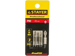 Биты PROFI, хвостовик C 1/4, PH №2, 25мм, 2 шт Stayer 26201-2-25-02