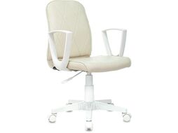 Кресло Бюрократ CH-W 327 молочный Velvet 20 крестов. пластик белый