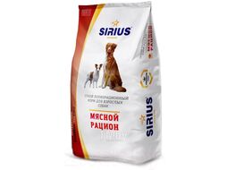 Сухой корм для собак Sirius Для взрослых собак мясной рацион (15кг)