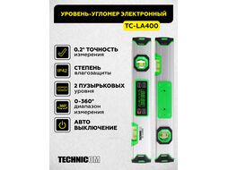 Уровень-угломер электронный с магнитом 400 мм TECHNICOM TC-LA400