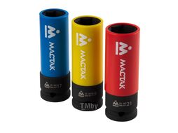 Набор ударных торцевых головок 1/2", шестигранные, 10-27 мм, ложемент, 22 предмета МАСТАК 5-054022