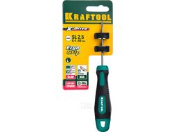 Отвертка SL2,5x60 мм, Cr-Mo сталь, двухкомпонентная рукоятка Kraftool 250071-2.5-060