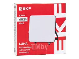 Прожектор светодиодный СДО-4005 100Вт 4000К IP65 с равномерной засветкой LUMA EKF FLL-4005-100-4000