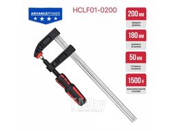 Струбцина винтовая ADVANCE, 200 мм, тип F, 50х180 мм, 1500 Н, сталь/чугун PIT HCLF01-0200