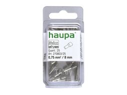 Наконечник штыревой изолированный (НШВИ), 0.75/8, серый DIN (25 шт.) Haupa 270803/25