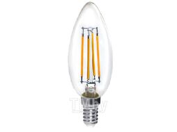 Лампа светодиодная филаментная С37 4Вт Е14 4000К LED-F C37 4W 4000K E14 HORIZONT