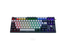 Клавиатура игровая KB-G600 Gembird механическая, 87кл, Rainbow (подсветка), Red Switch, Металлическая лицевая пластина, 1.8м, черная