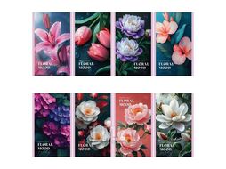 Блокнот А6 32л на скрепке "Floral mood" в клетку, блестки, ассорти BG Б6ск32_бл 09427