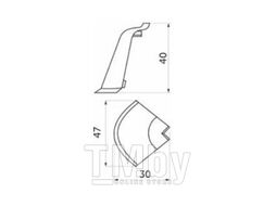 Уголок ПВХ наружный к плинтусу LK NZK черный (55) EL-MECH-PLAST