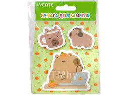 Клейкая бумага д/заметок "Capybara&Work" 3x20л, ассорти deVente 2010410