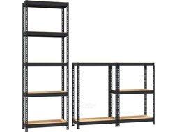 Стеллаж металличский МZ-PROFIL 180х75х35х5 (RAL9011 на заклепках)