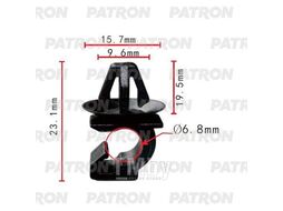 Клипса пластмассовая Применяемость: Держатель упора капота d6.8 PATRON P37-2078