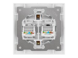 Розетка компьютерная двойная RJ45 белая "Лама" TDM SQ1815-0055