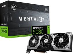 Видеокарта GeForce RTX 5080, 16Gb GDDR7 256bit, MSI RTX 5080 16G VENTUS 3X OC, RTL