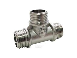 Тройник никелированный переходной с наружной резьбой VALFEX НР1/2"хНР3/4"хНР3/4" VF.131.N.034