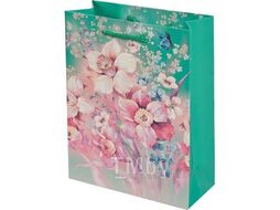 Пакет подарочный 18x23x8 см бумажный "Golden border Intense", 210г/м2, 4 дизайна deVente 9041444