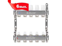 Блок коллекторов НЕРЖ с ручн. регулир. клап. 1"х 6 вых Евроконус 3/4" VALFEX К VF.582.0606