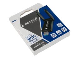 Сетевой адаптер USB WNP-UA-020 Gembird WiFi(2,4/5 Ггц)+Bluetooth(4.2) 1.3 Гбит, двухдиапазонный с антеннами, MU-MIMO, USB, 802.11b/a/g/n/ac, RTL8822