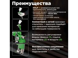 Краскораспылитель ECO SG-2000 (сопло ф 1.0 мм) (HVLP, сопло ф 1.0 мм, верх. бак 110 мл)