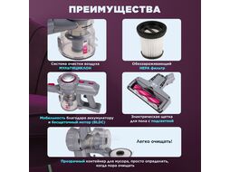 Пылесос бытовой NORMANN AVC-516 (200 Вт, Вертикальный, Аккумуляторный, Мультициклон, Пылесборник 0,5 л,)