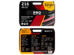 Набор головок и ключей 216пр. 1/4",3/8",1/2" PRO STARTUL STUTTGART (PRO-216S) (6 граней)