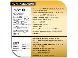 Набор головок и ключей 216пр. 1/4",3/8",1/2" PRO STARTUL STUTTGART (PRO-216S) (6 граней)