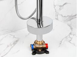 Смеситель для ванны (Lt) D35, серия Lotus хром, (Отдельностоящий, Монолитный излив) A-five A5-0530