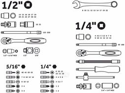 Набор головок и ключей 82пр. 1/4",1/2" PRO STARTUL STUTTGART (PRO-082S) (6 граней)