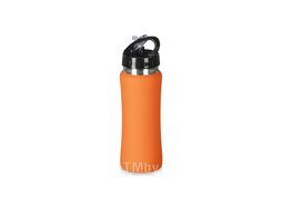 Бутылка для воды 600 мл,"Bottle C1" метал./пласт. софт.-тач, упак, оранжевый