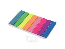 Закладки клейкие, NEON COLOR, пластиковые, 45*8мм, 8цв. х 20л., в пластик. книжке BRAUBERG 126699