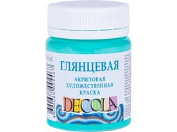 Краска акриловая глянцевая "Декола" 735 мятная, 50 мл., банка