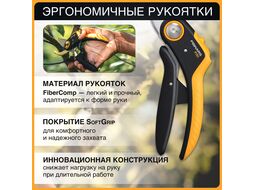 Секатор плоскостной FISKARS Plus PowerLever P721