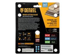Пильный диск по дереву ф150 х 20 мм, 36 зубов, тонкий Denzel 733037