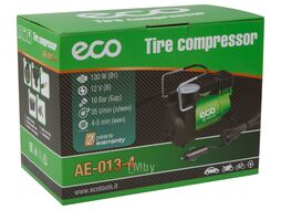 Компрессор автомобильный ECO AE-013-4 (12 В, 130 Вт, 35 л/мин, 10 бар (манометр 7 бар), сумка)