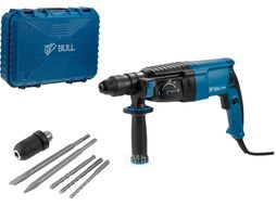 Перфоратор BULL BH 2602 в чем. (800 Вт, 3.4 Дж, 4 реж., патрон SDS-plus, БЗП в комплекте, вес 3.4 кг)