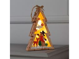Фигурка светящаяся "Ёлочка со снеговиком" 22,5*14 см, дерево, пластик, 6 LED, тепл. белый Дарите счастье 6117318